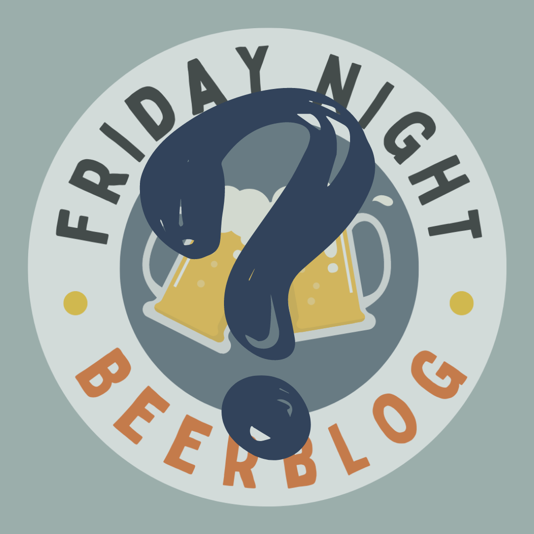 Logo of the Friday Night BeerBlog - with two glasses of beer in the middle. A Question Mark Looms over top of the logo.